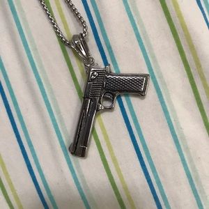Pistol Pendant + Chain